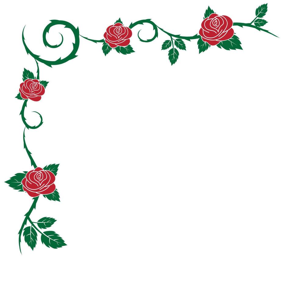 elegance rose corner border vector