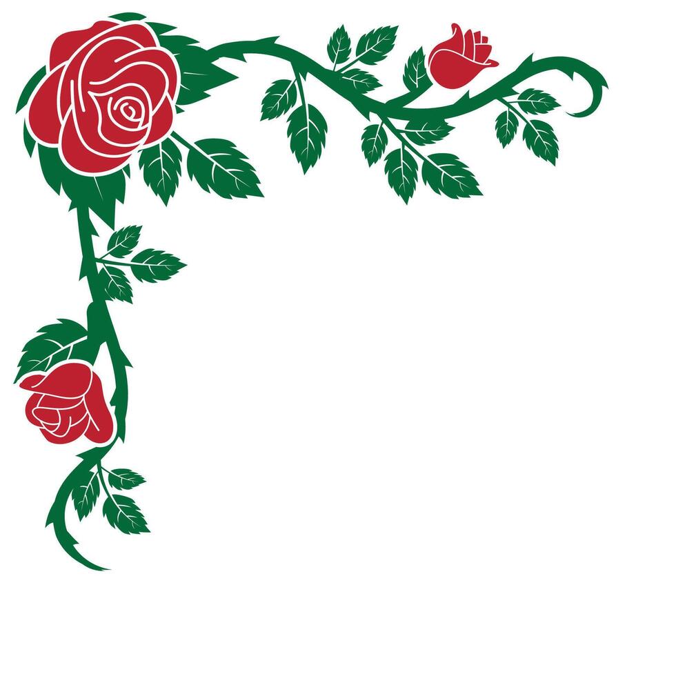 rose corner plant vector