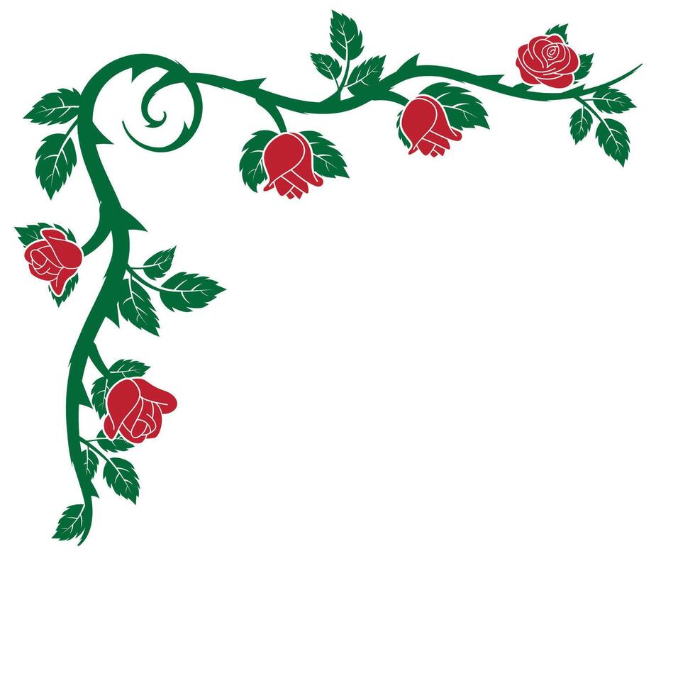 vintage swirl rose decoration vector