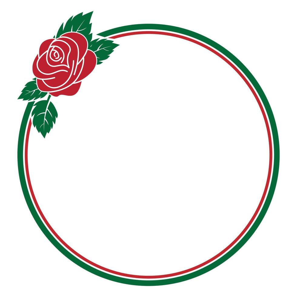 simple modern circle rose frame vector