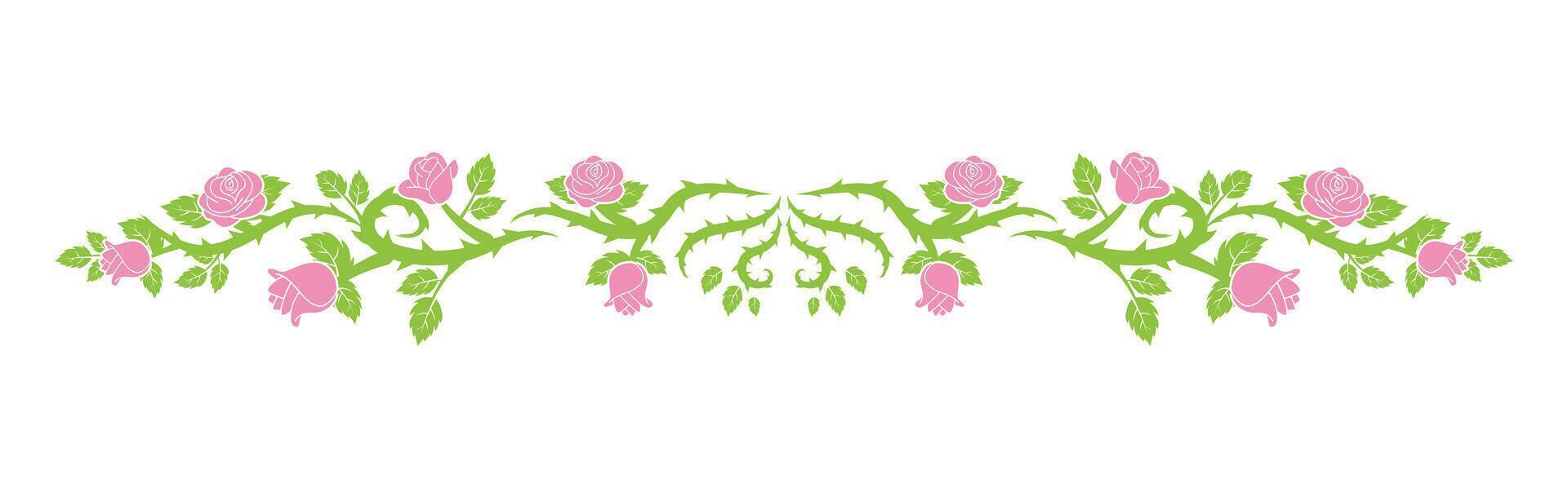 vintage roses border vector