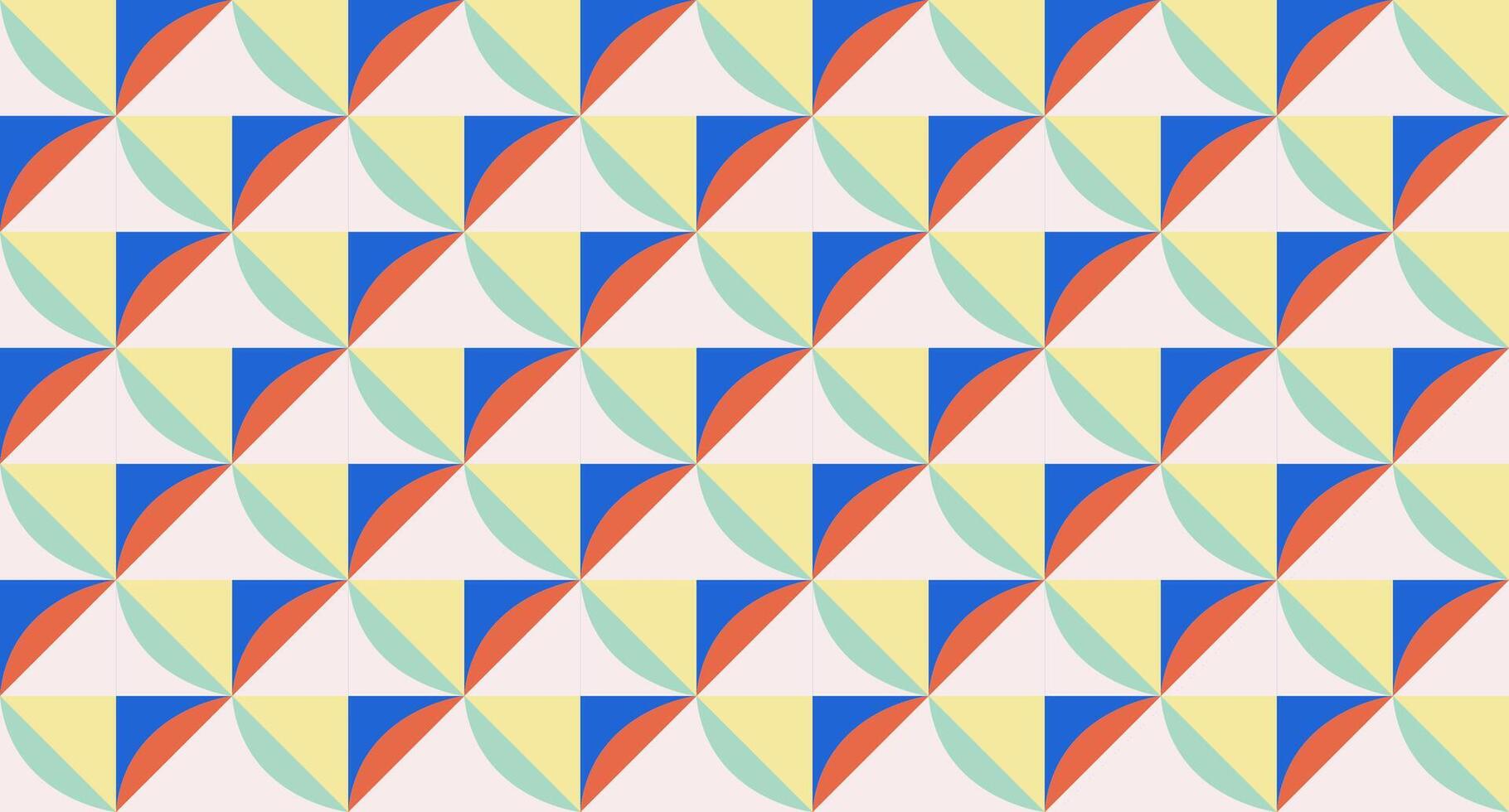 Abstract geometric horizontal artwork. Patterned background with trendy bright colors. vector