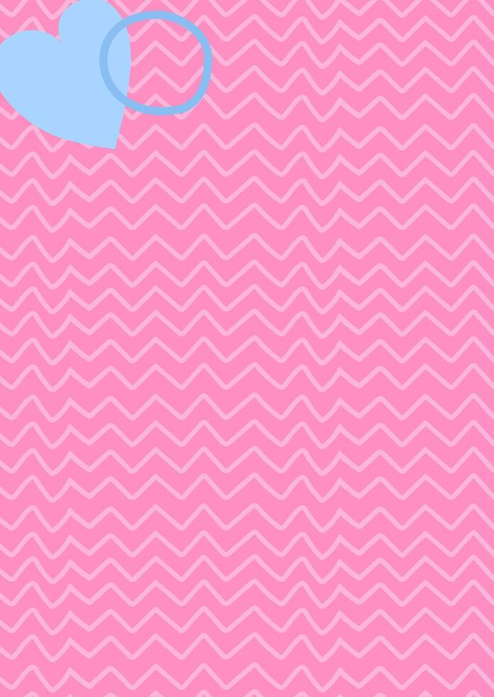 Pink zigzag background with heart accent. Cute and playful design, ideal for girly and modern projects, banners, and templates. vector