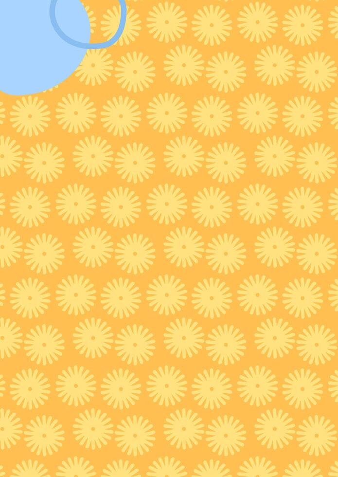 Yellow floral background. illustration with retro flowers. Perfect for cheerful, vintage, and decorative design compositions. vector