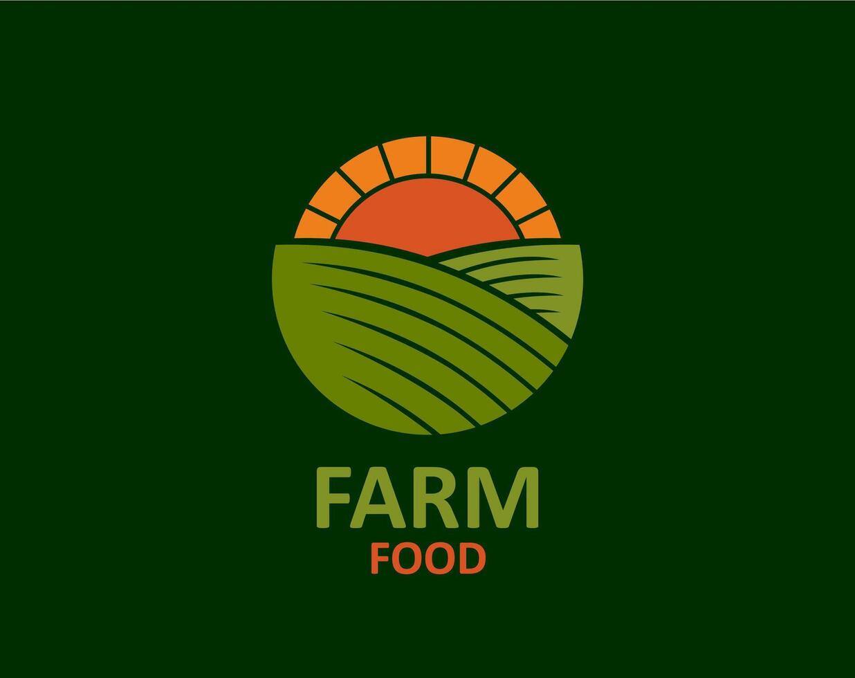 Agriculture farm icon with rural field landscape vector