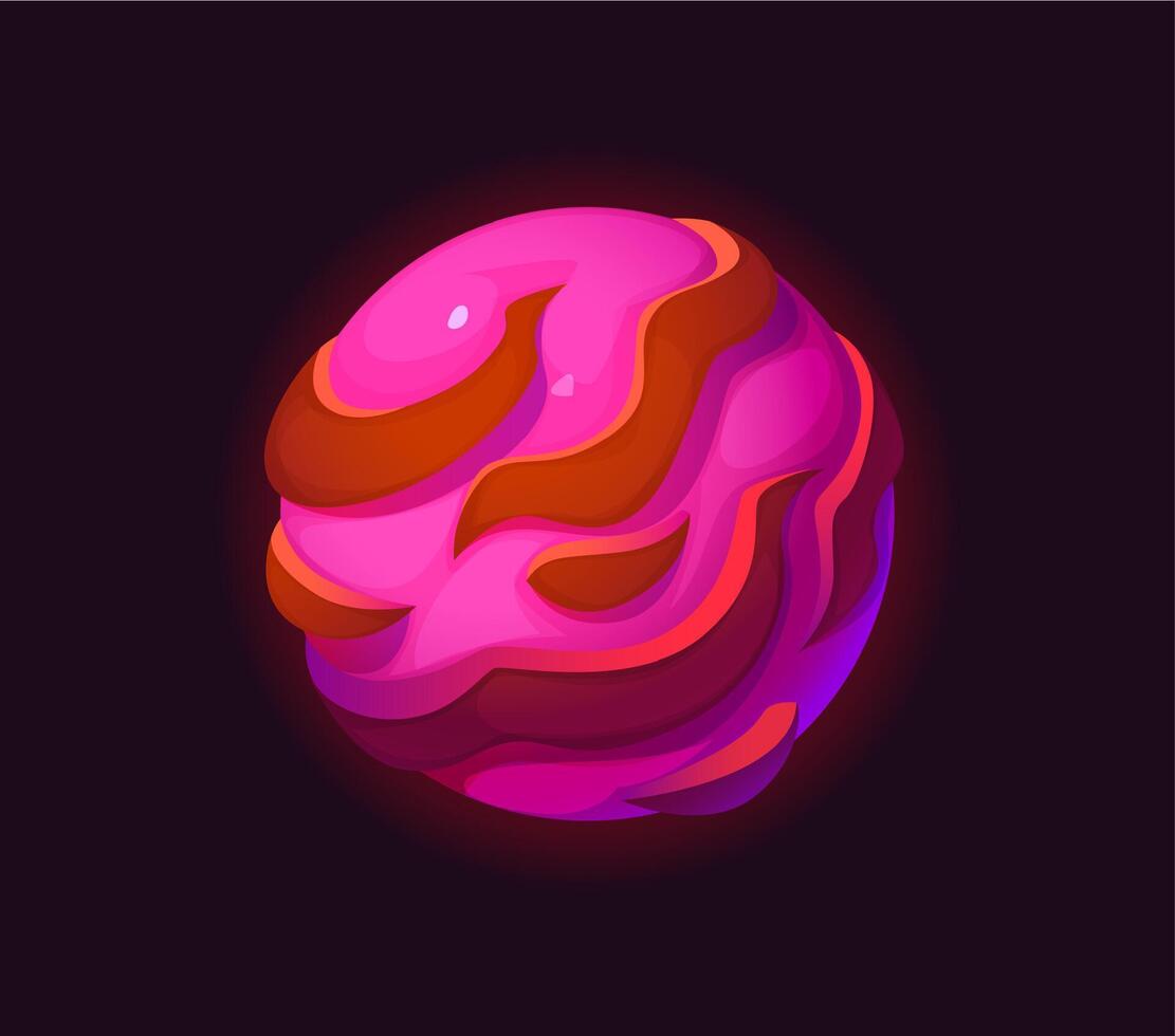 Cartoon galaxy fantasy alien pink space planet vector