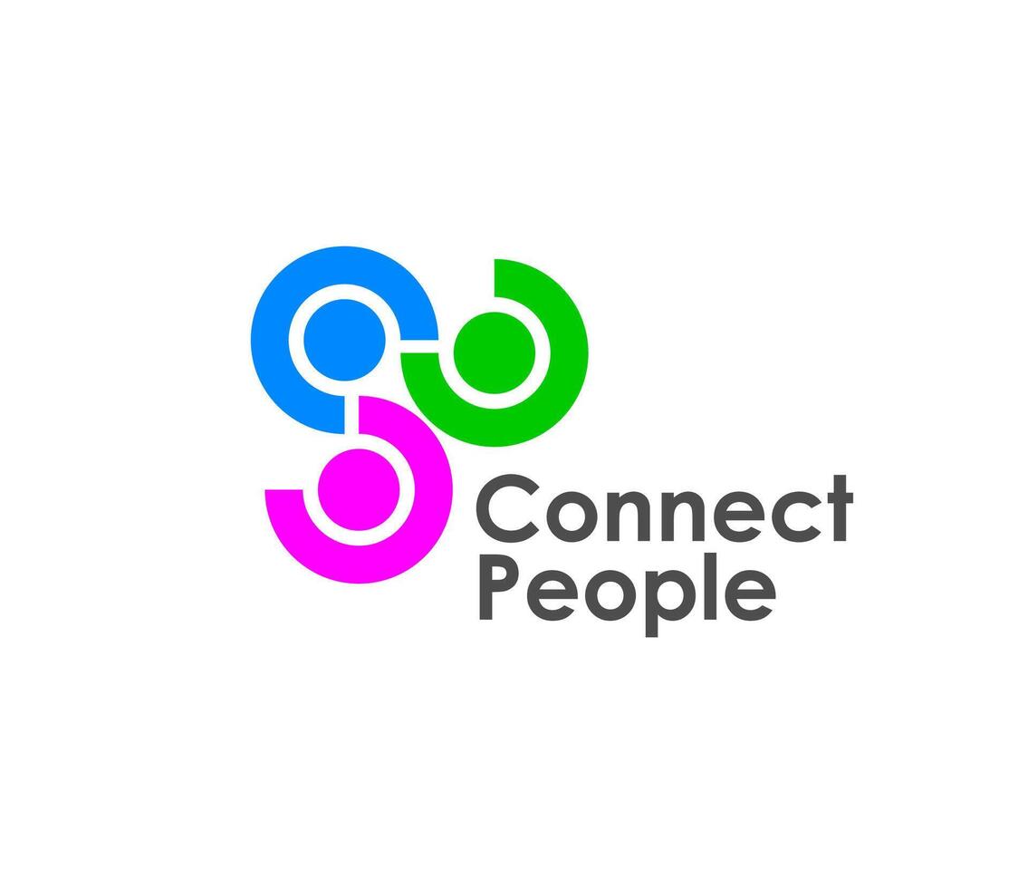 Connect people together icon representing unity vector