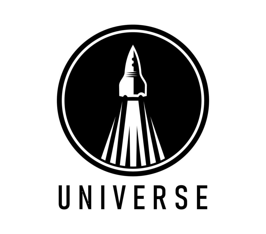 Spaceship rocket icon of space and galaxy universe vector