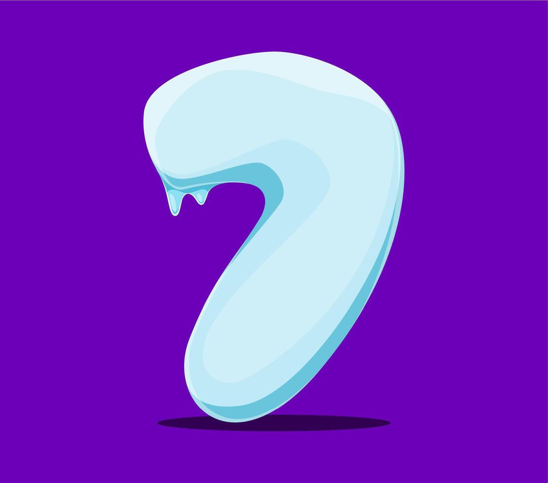 Christmas font, Xmas number 7 snow or snowball vector