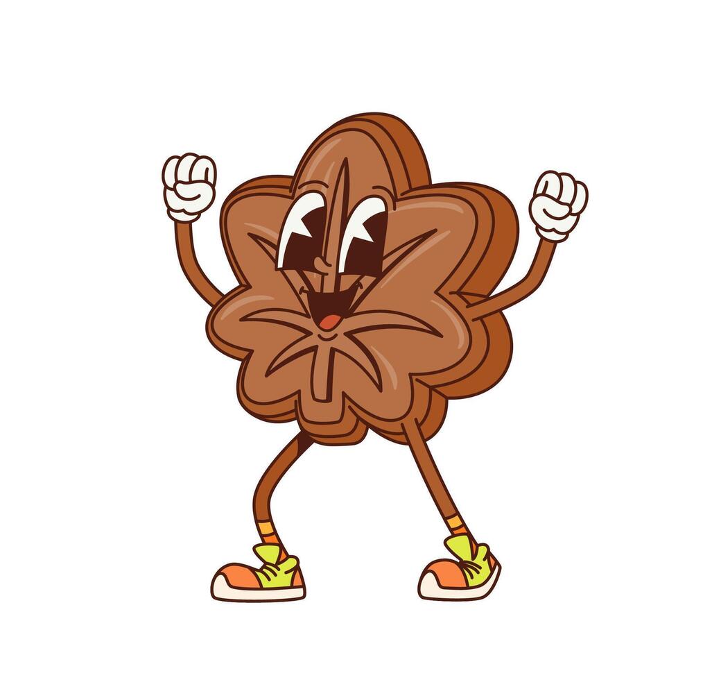 Cartoon retro groovy Japanese manju character vector