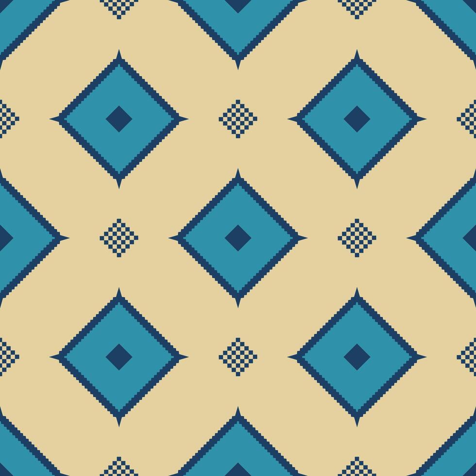 a blue and beige pattern with squares vector