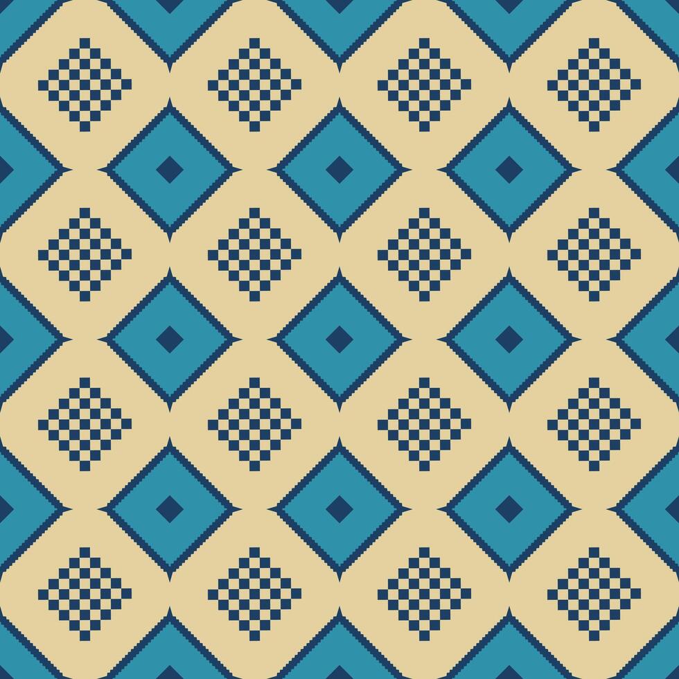 a blue and beige pattern with squares vector