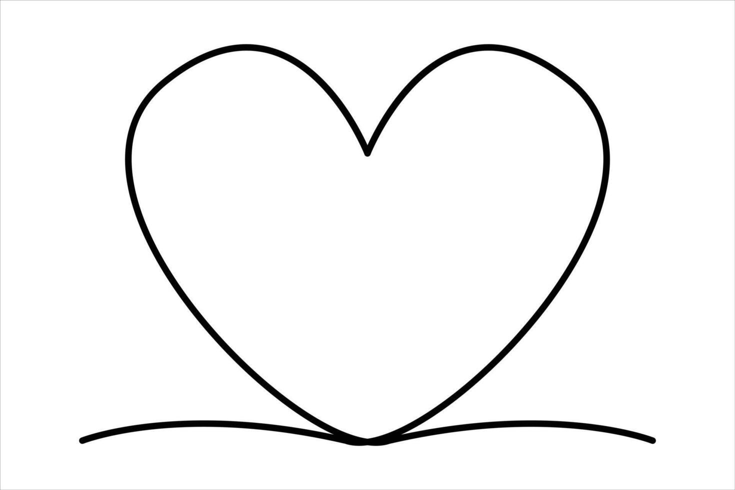 Continuous one line drawing of heart art illustration vector