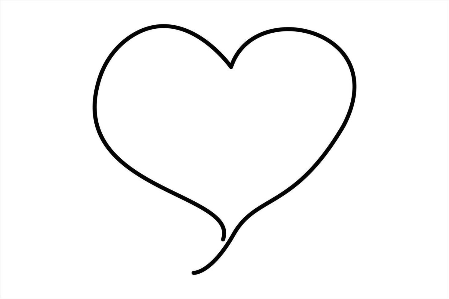 Continuous one line heart outline hand drawn symbol art illustration vector