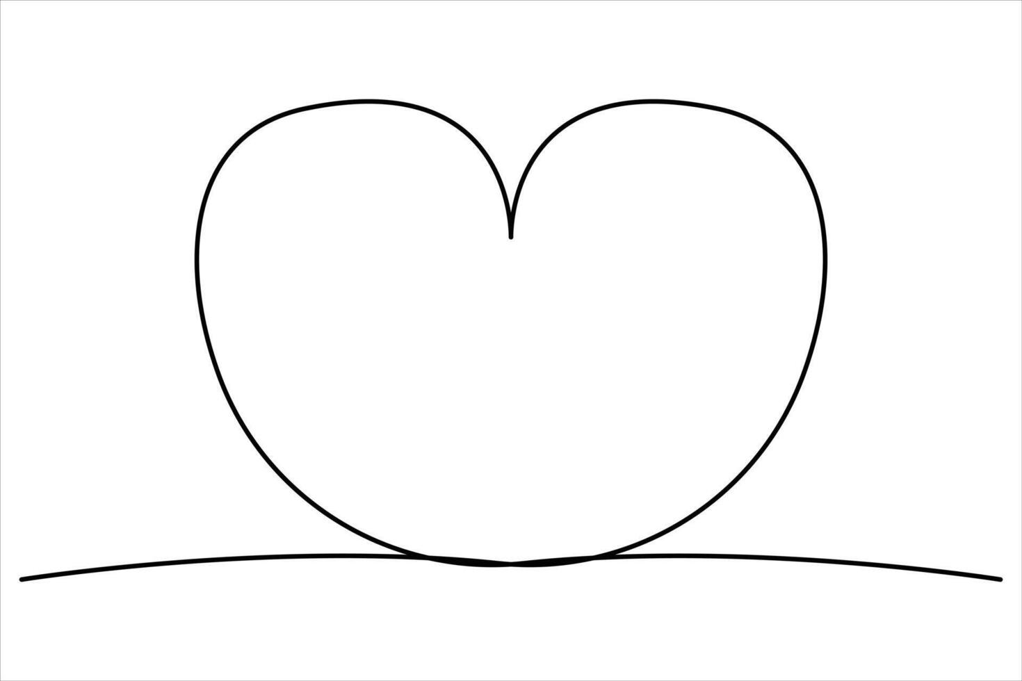 Continuous one line heart outline art illustration vector