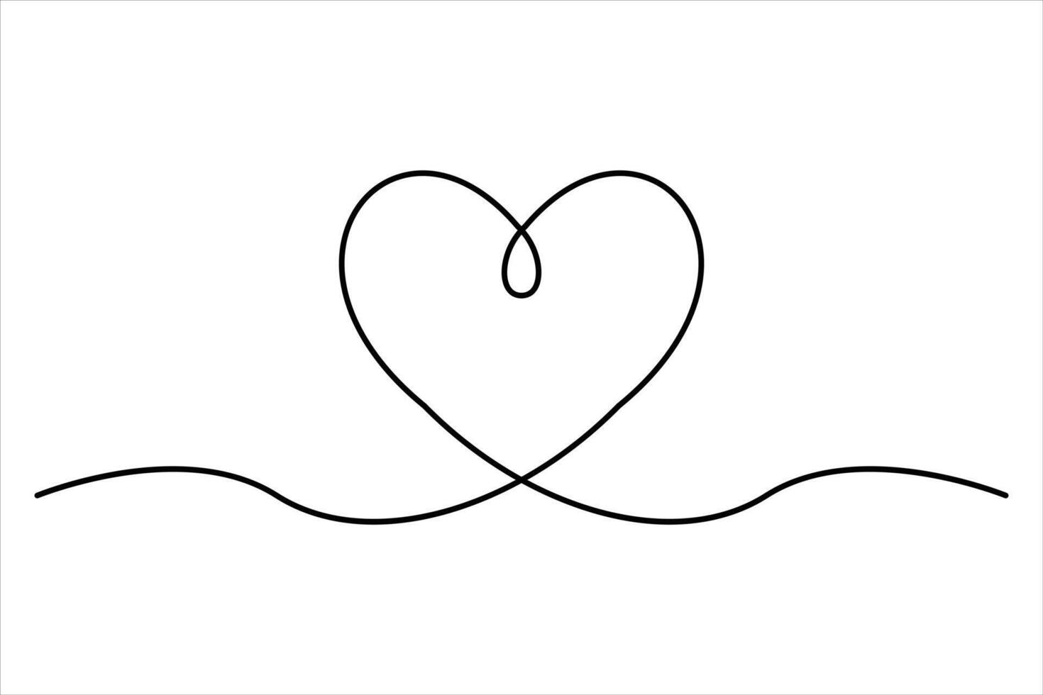 Continuous one line drawing heart art illustration of white background vector