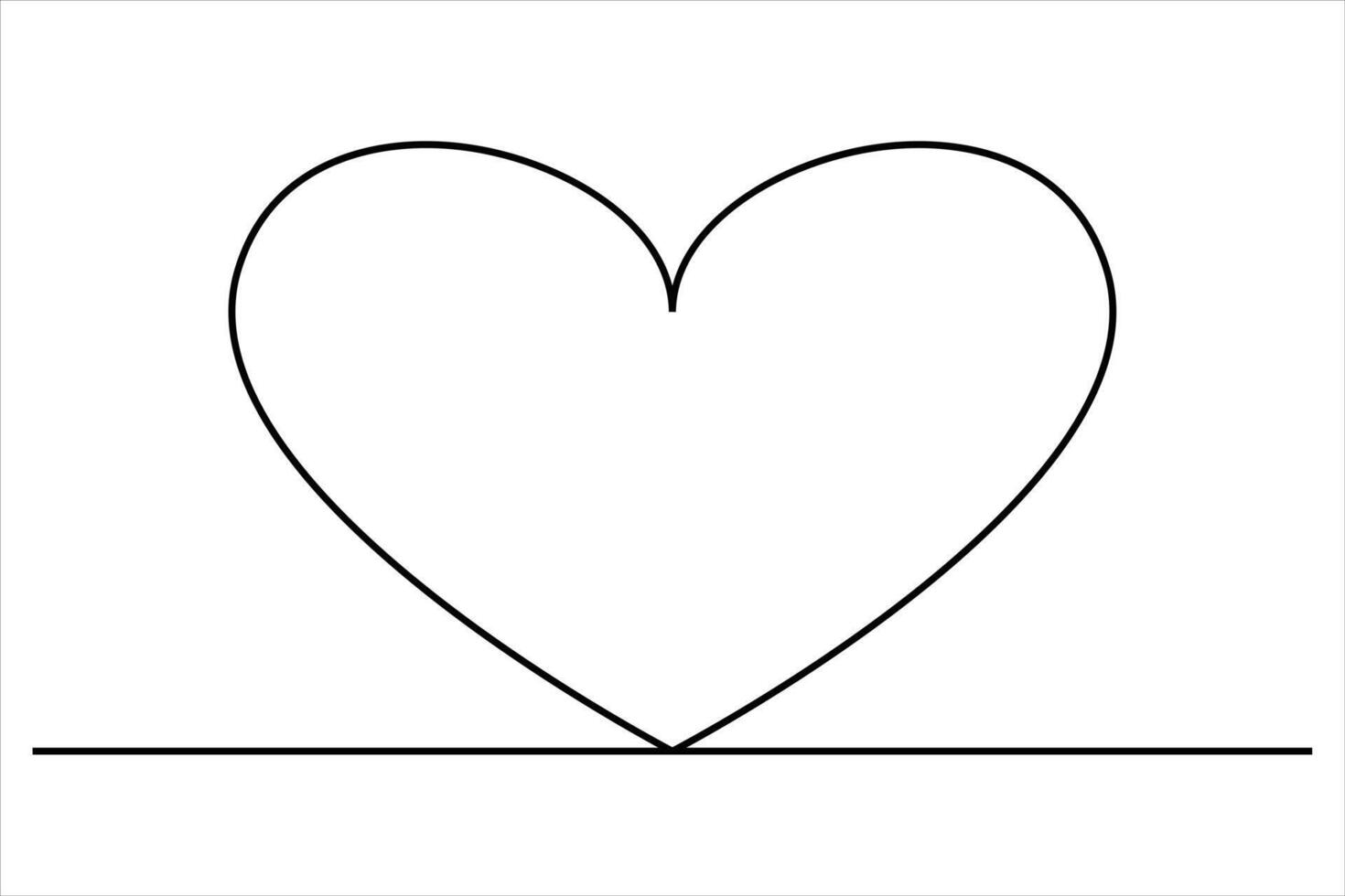 Continuous one line drawing of heart art illustration vector