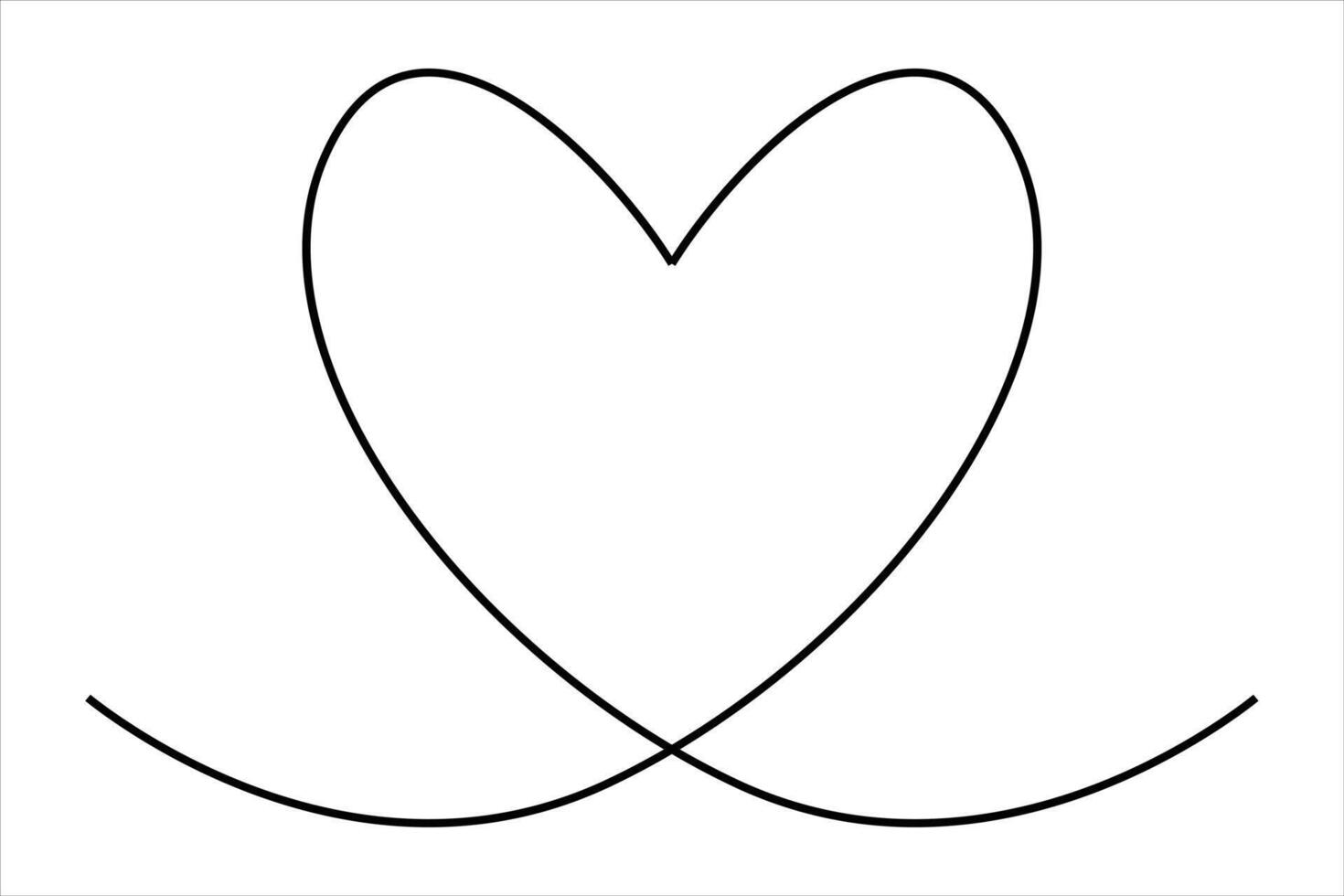 Continuous one line drawing of heart art illustration vector