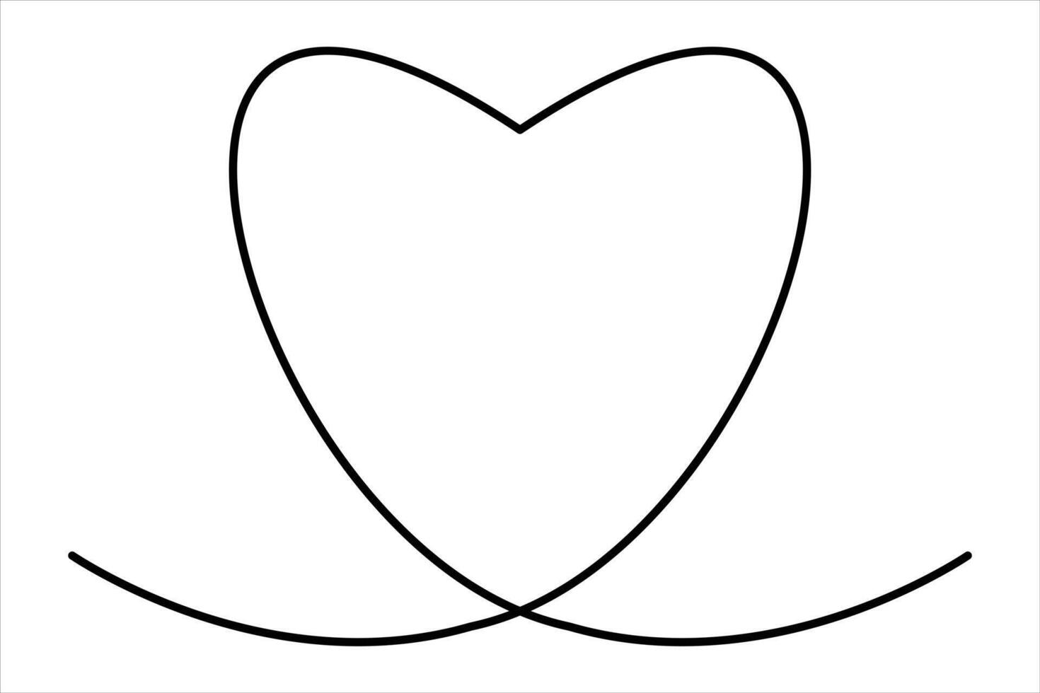 Continuous single line drawing Line art of heart icon illustration vector