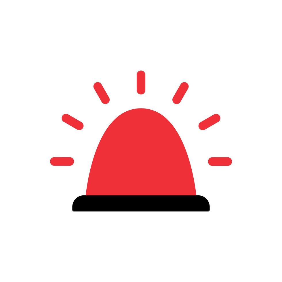 Siren light icon in flat design. Emergency lamp concept vector