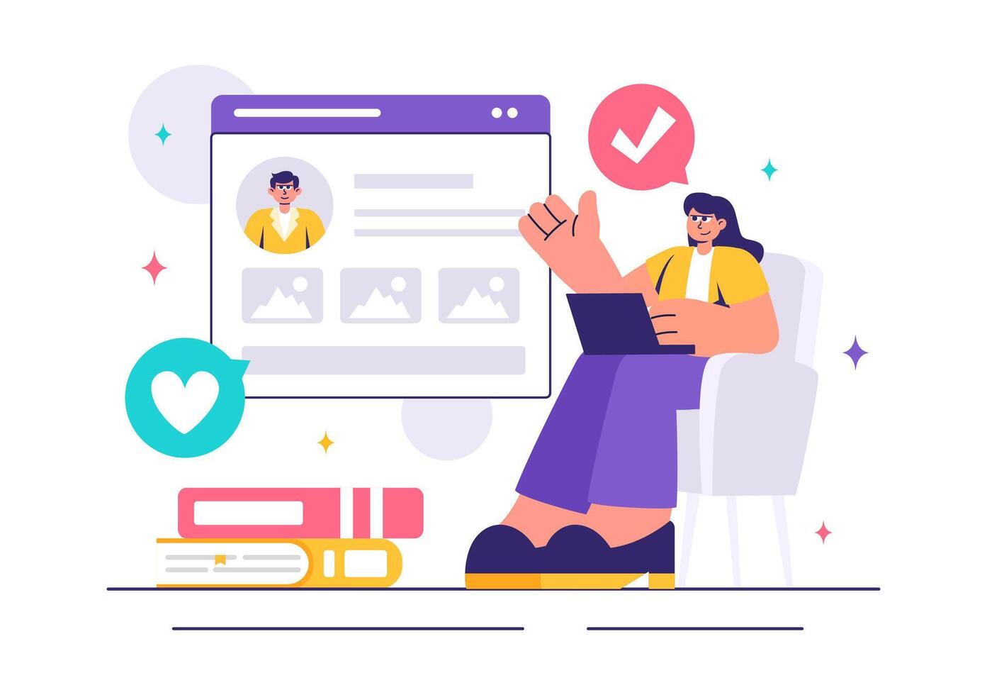 Recruitment Agency Team Illustration with Employers Reviewing Candidate Profiles for Job Positions vector