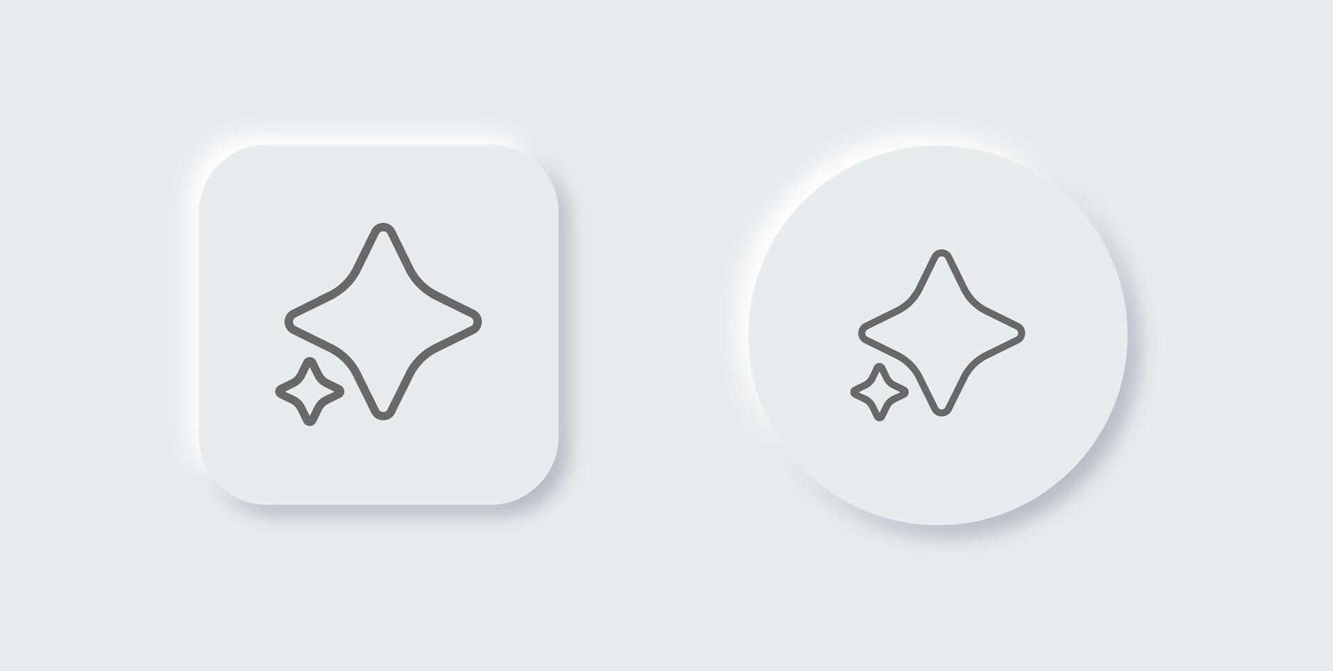 Sparkle line icon in neomorphic design style. Magic signs illustration. vector