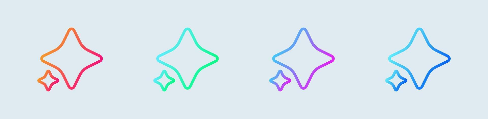 Sparkle line icon in gradient colors. Magic signs illustration. vector