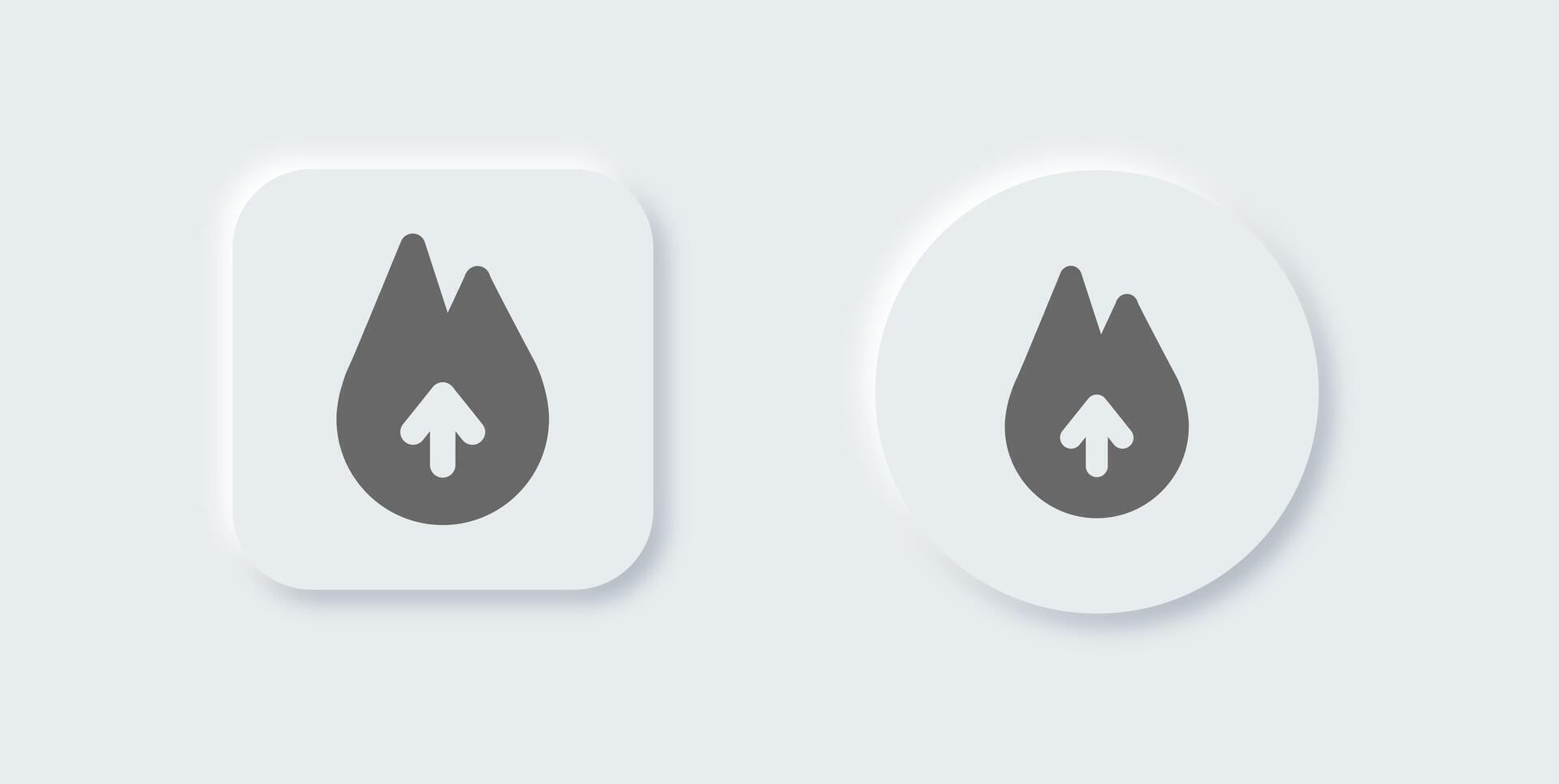 Popular solid icon in neomorphic design style. Fire signs illustration. vector