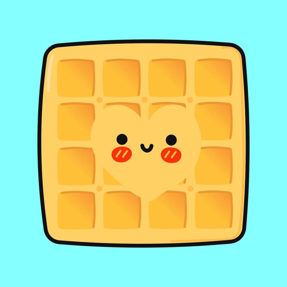 A waffle with a heart shape on it vector