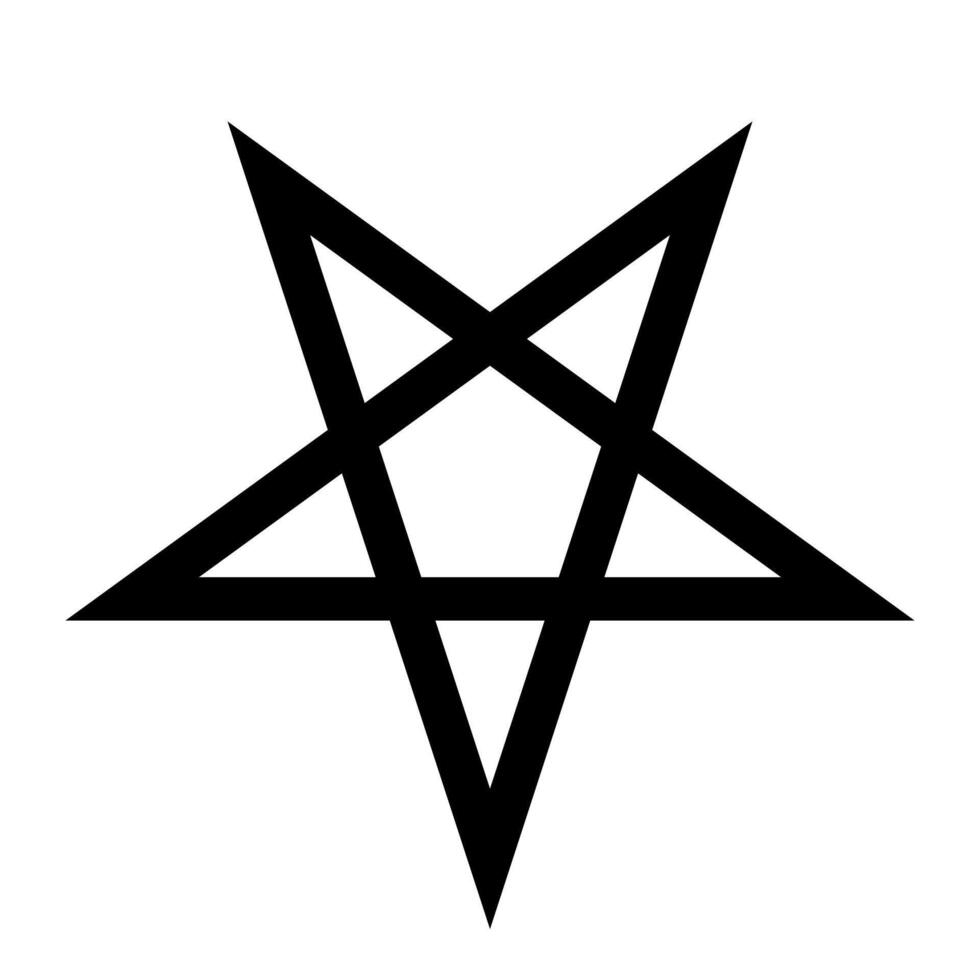 Pentagram - illustration of simple five-pointed star, isolated on white background vector
