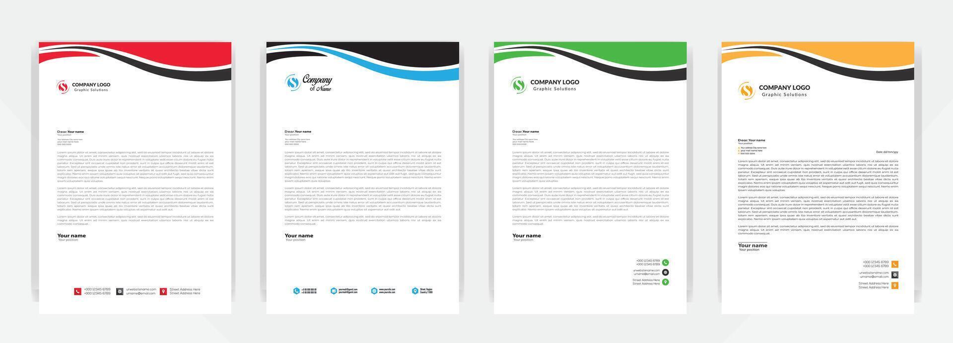 Corporate Business Letterhead, Elegant and minimalist style letterhead template design vector