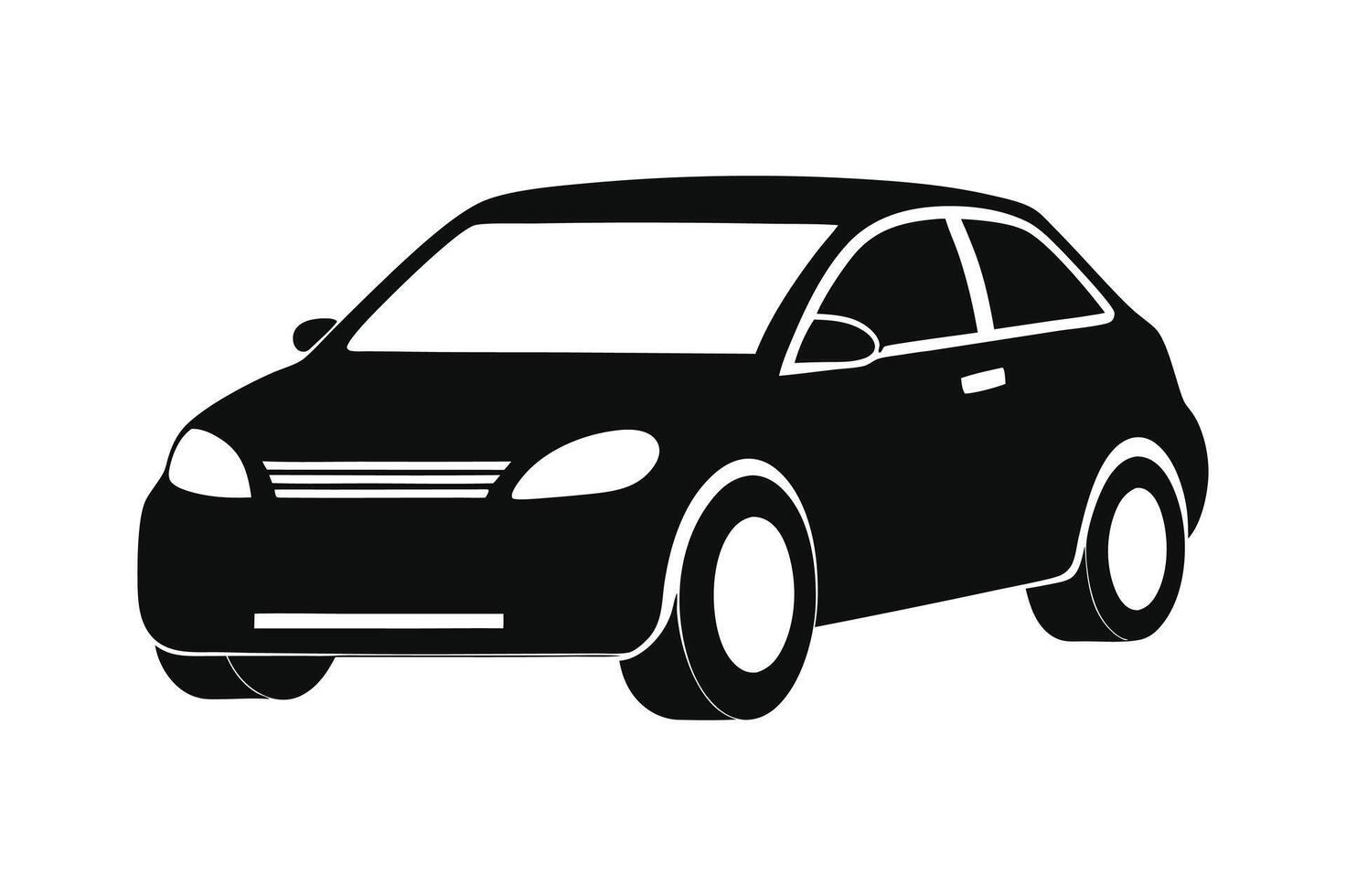 Car silhouette on white background vector