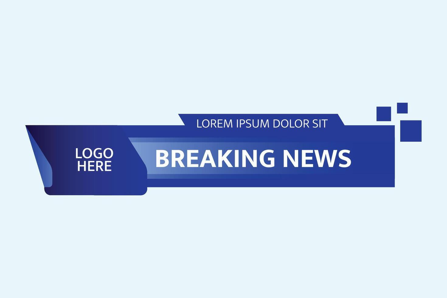 Lower third or television news bar design with blue gradient colors vector