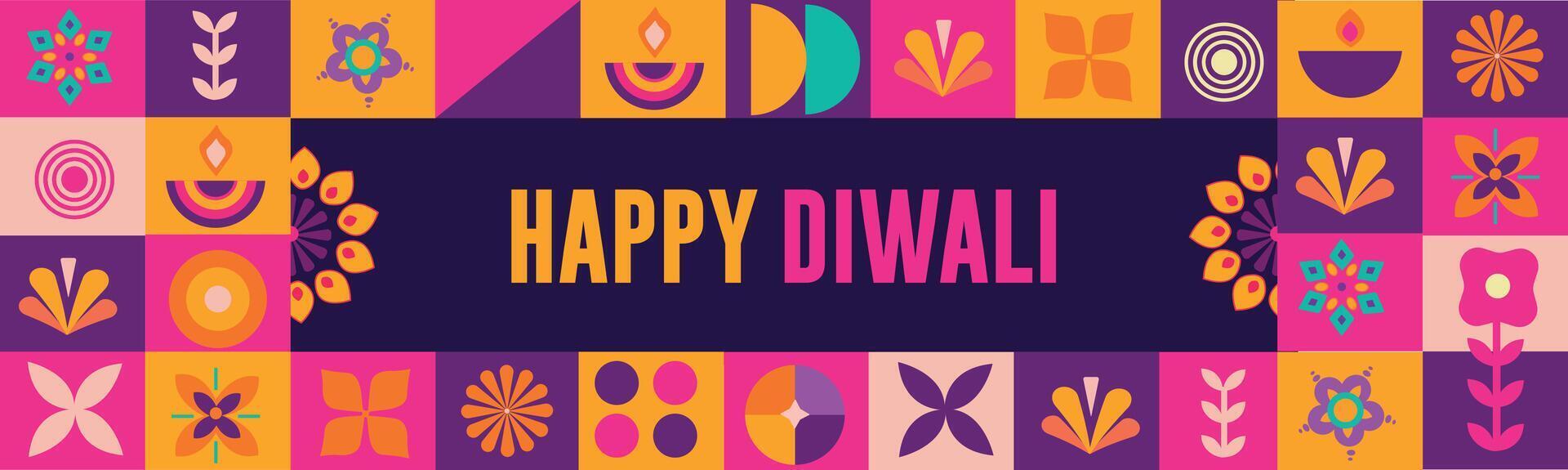 Happy Diwali Celebration template . Diwali illustration of burning diya on Happy Diwali Holiday background for light festival of India vector