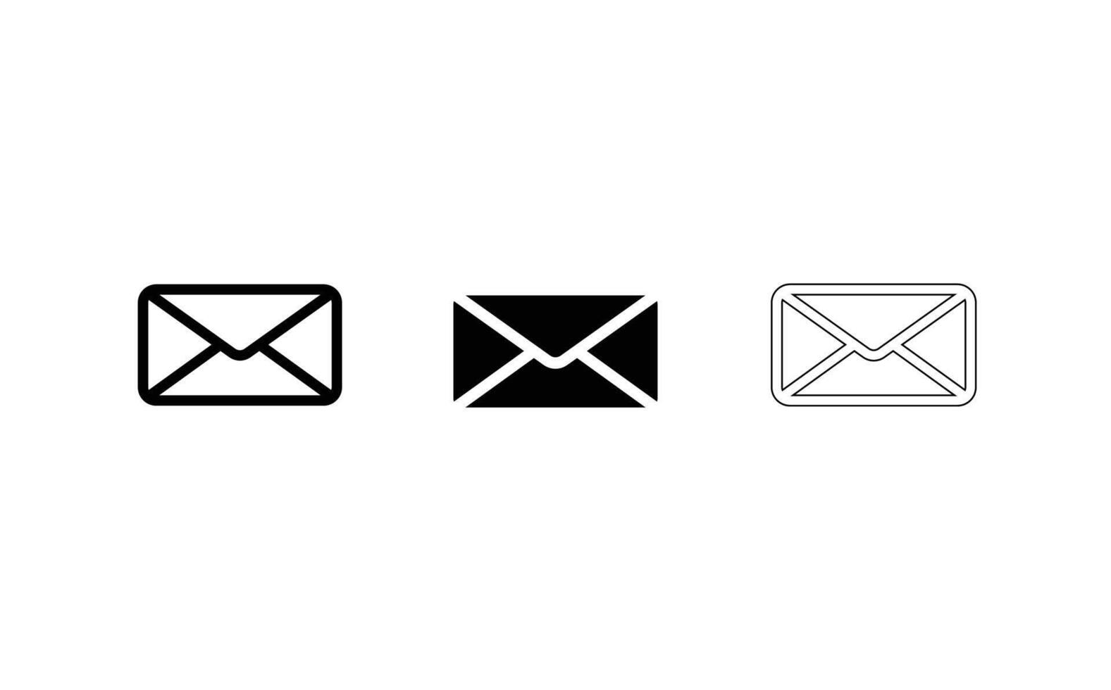 3 types of email icon in 1 pack vector