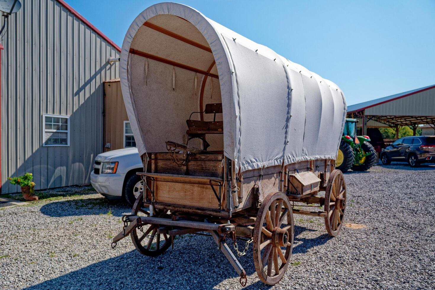 Authentic chuckwagon restored closeup photo