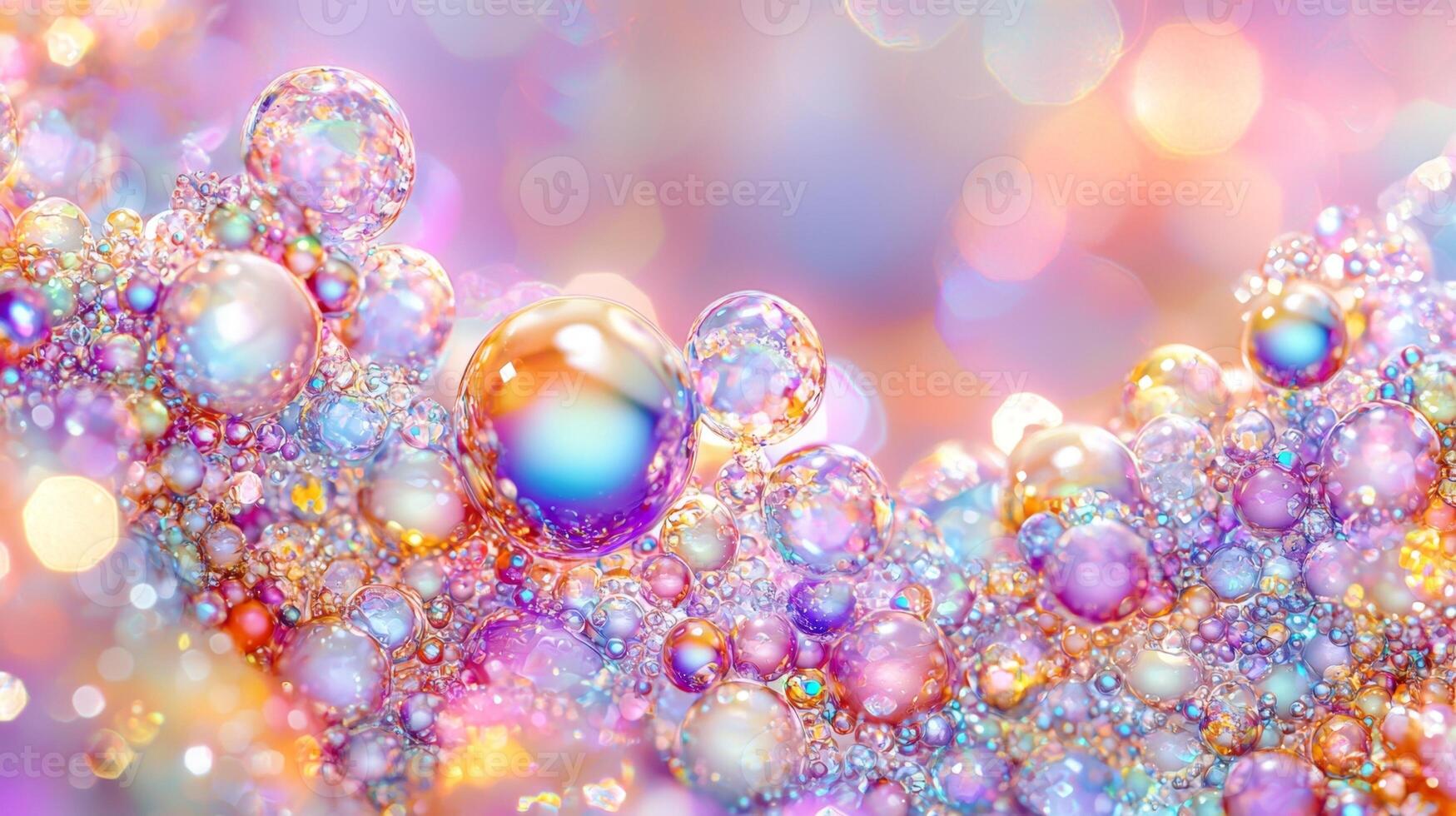 Beautiful abstract background with colorful bubbles photo