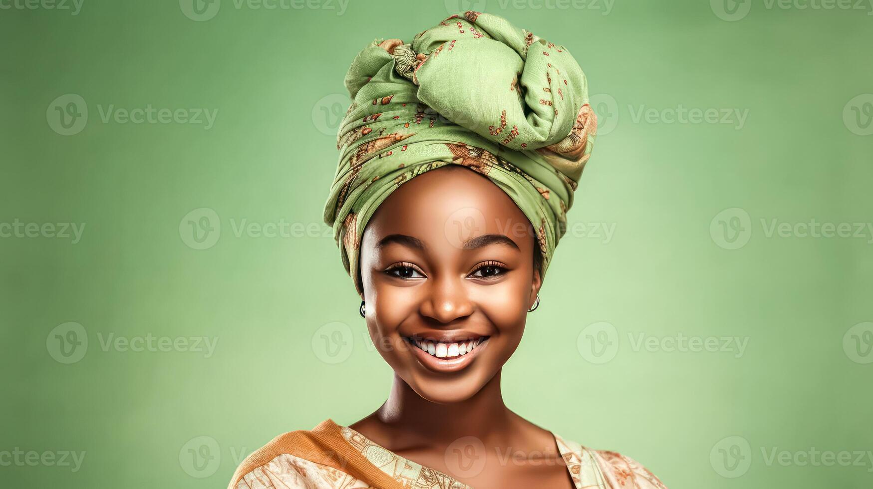 a cheerful and stylish African American teen girl enjoys herself photo