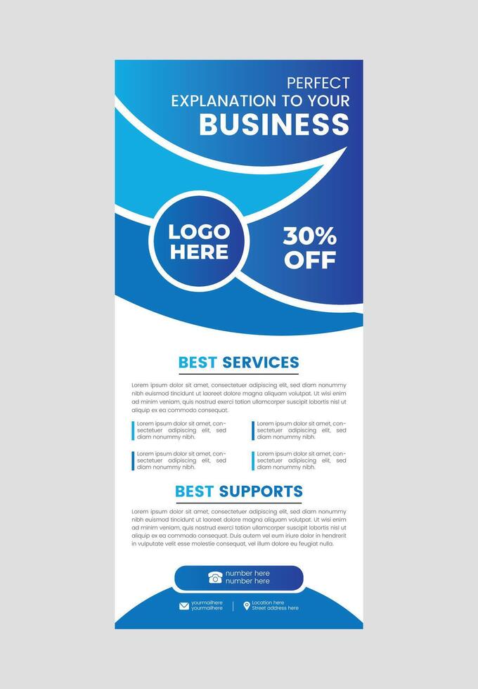 Professional with Clean Modern and Corporate Roll Up Banner vector