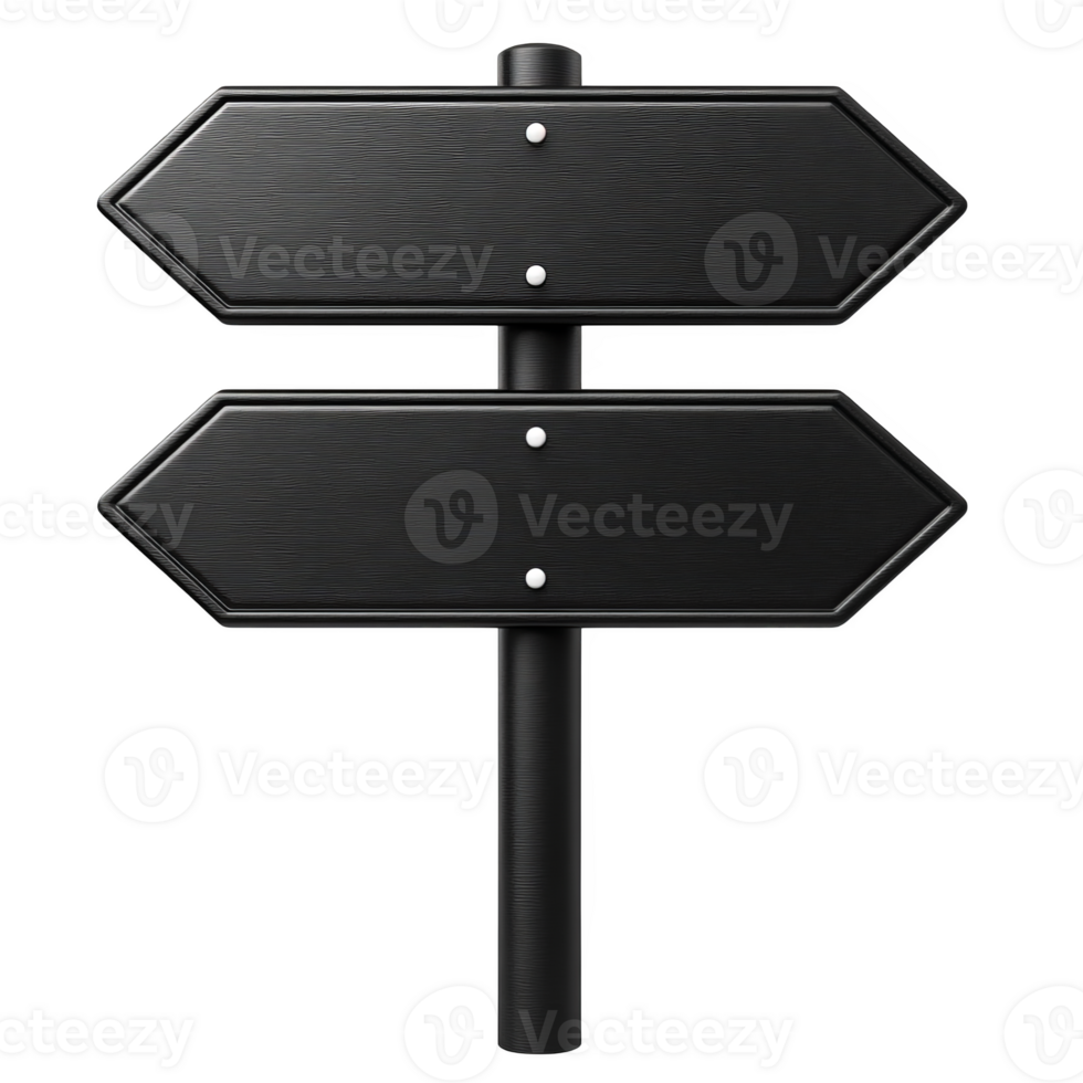 Black directional sign with two arrows pointing in different directions png