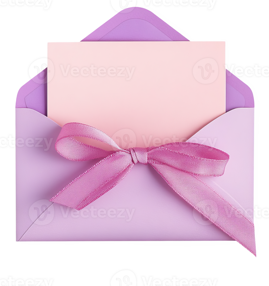 A pink and purple envelope with a ribbon transparent background png