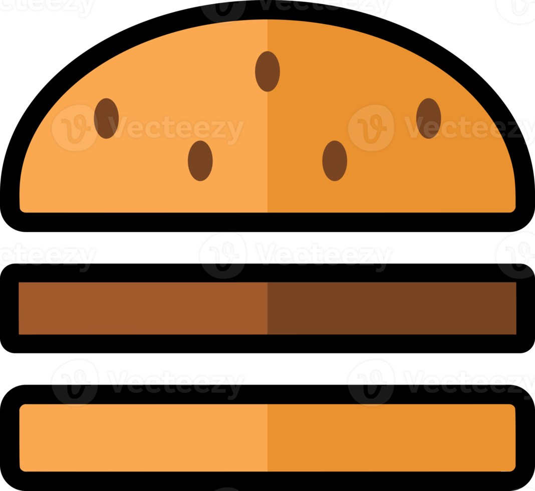 Hamburger cheese fast food doodle icon png