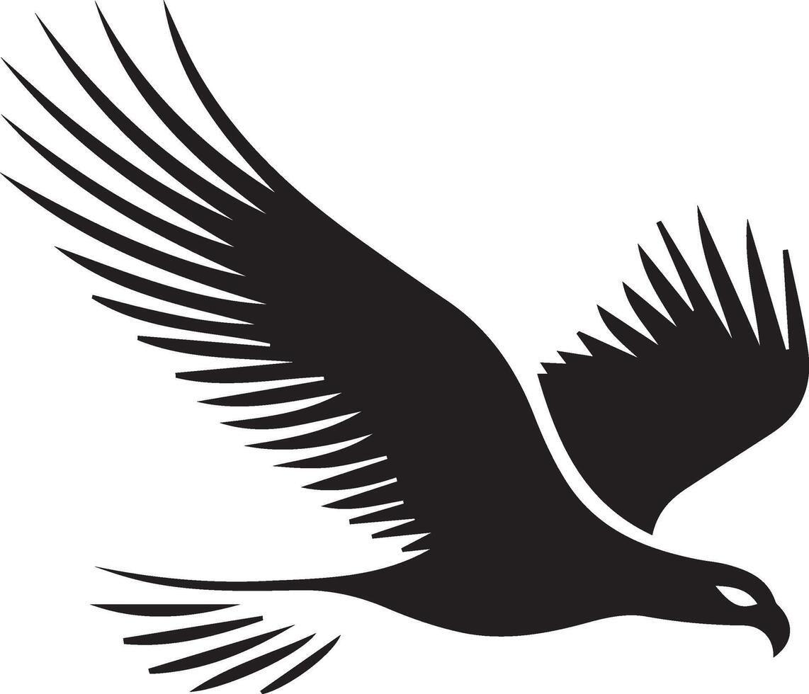 a black and white illustration of a bird flying vector