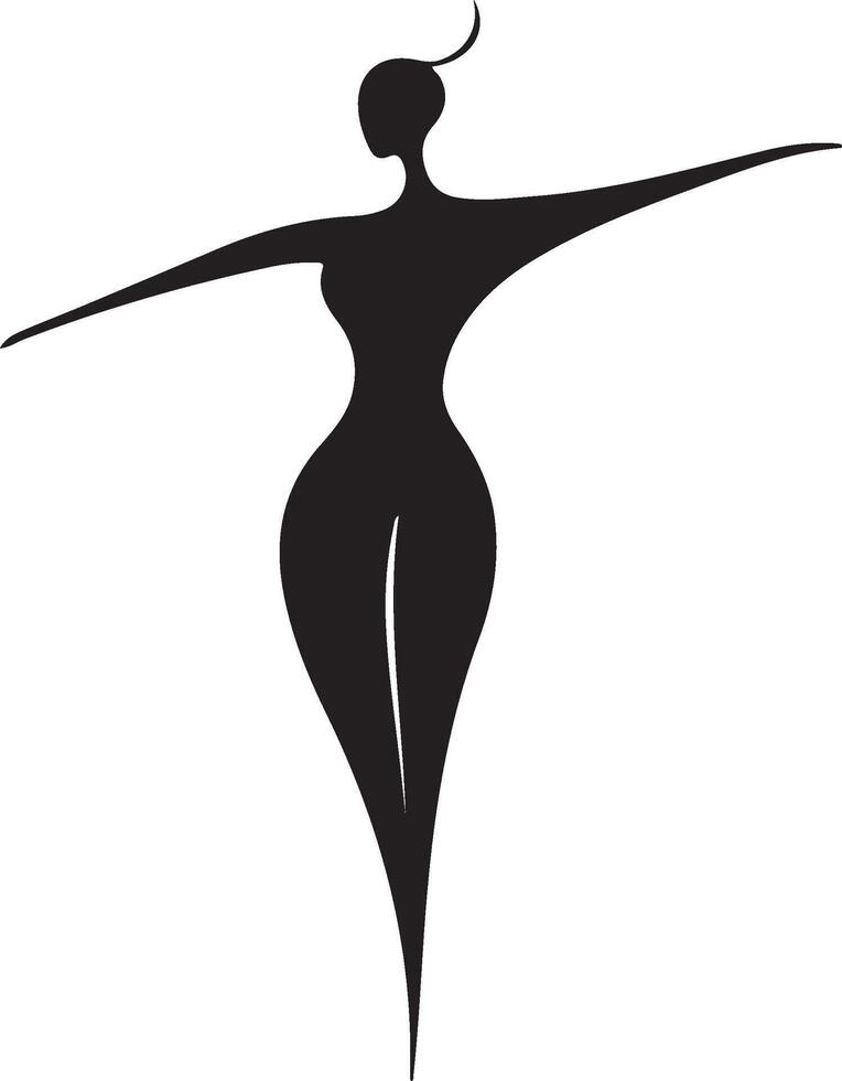 a silhouette of a woman in a pose vector