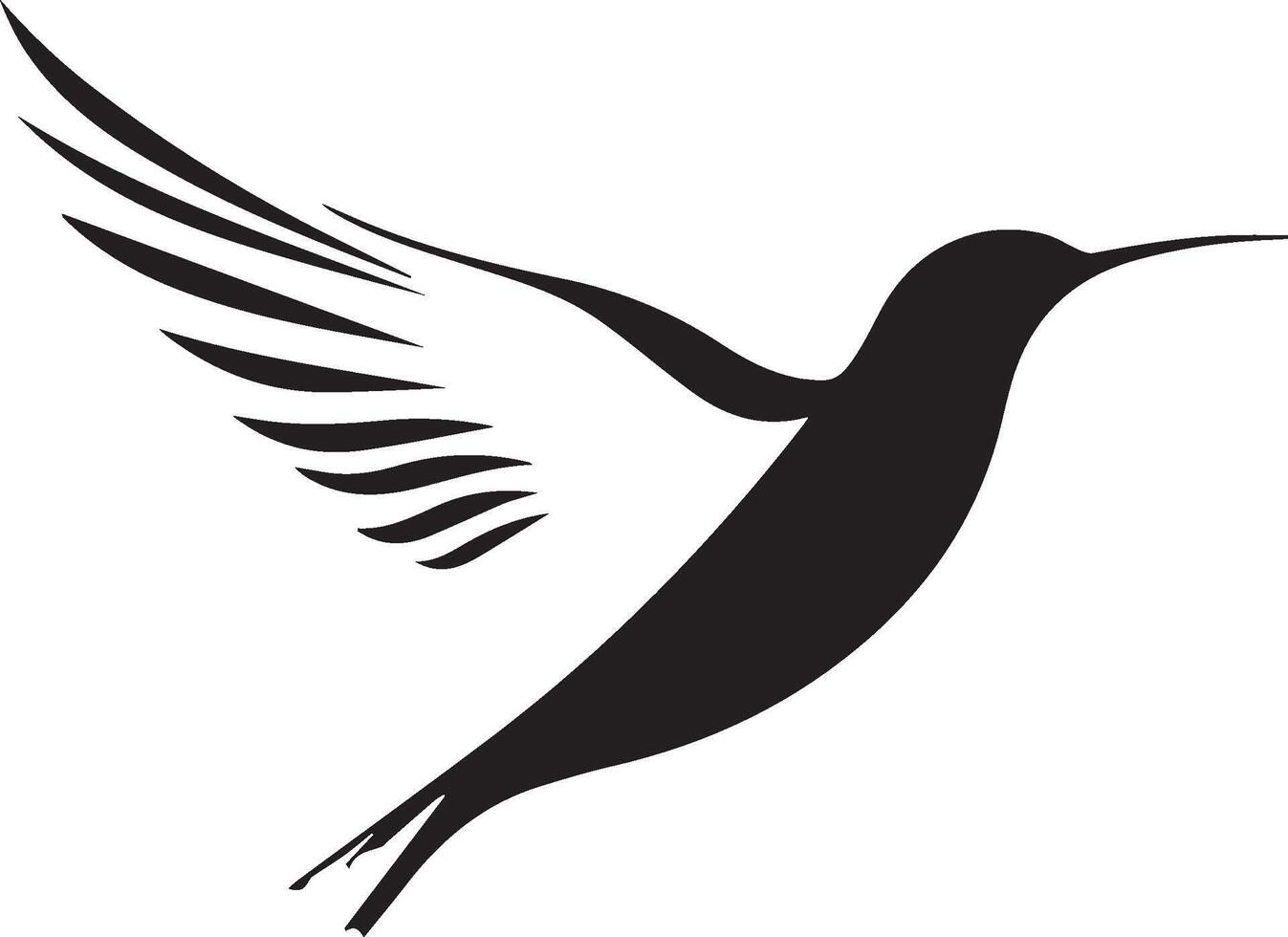 a black and white hummingbird logo vector