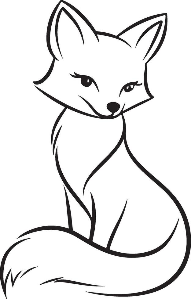 a fox sitting on its back in a black and white drawing vector