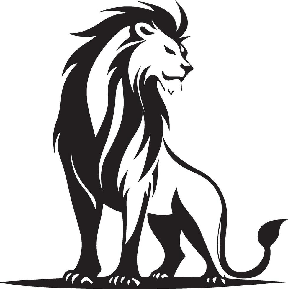 a lion standing on a white background vector