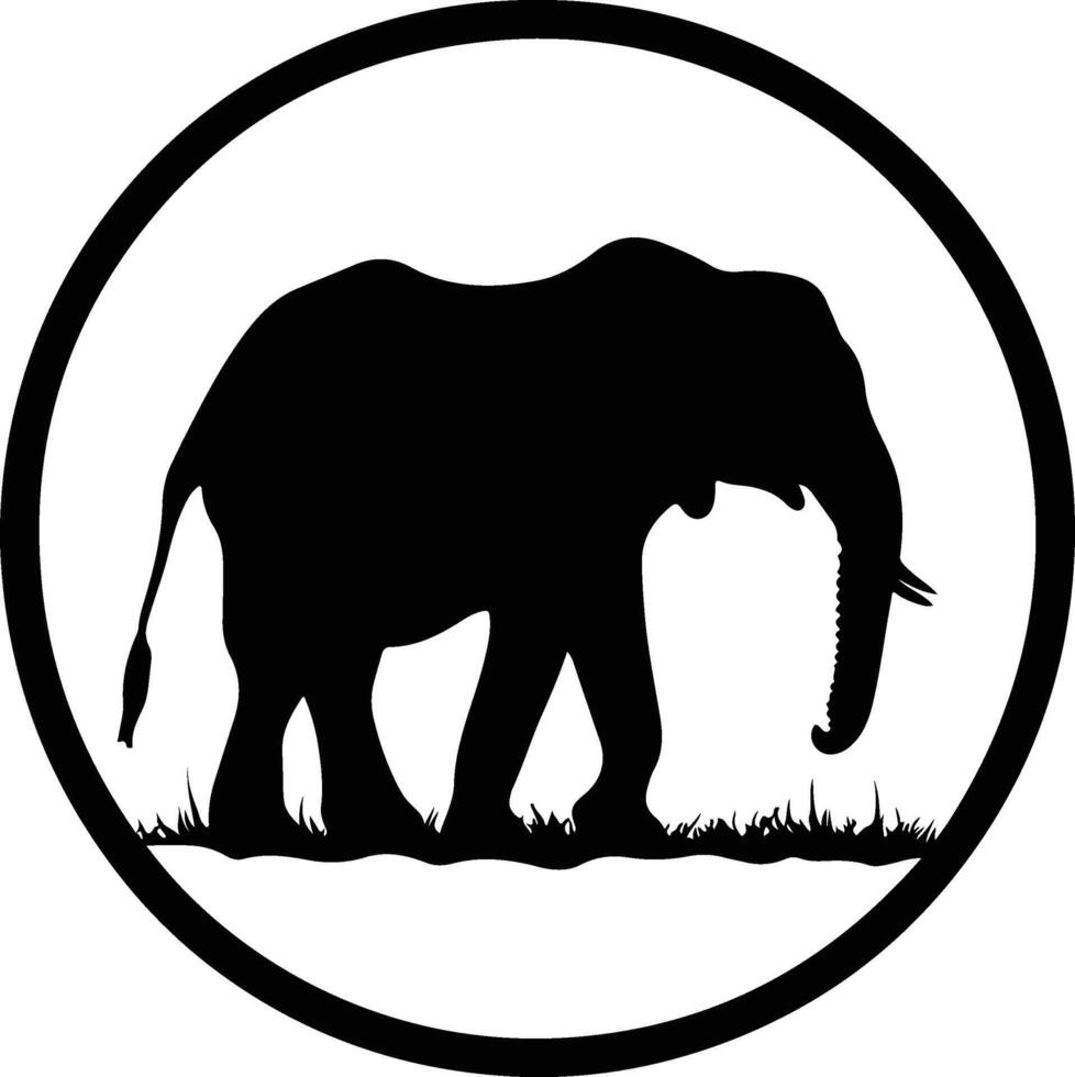 an elephant in a circle vector