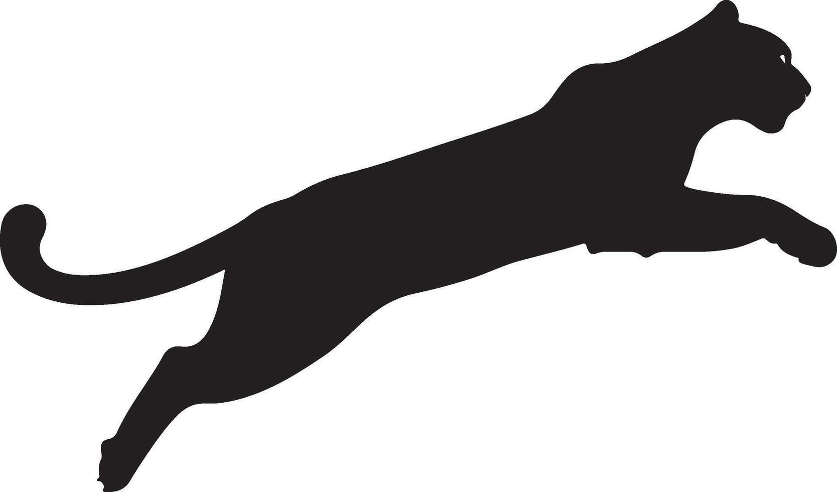 a black silhouette of a panther jumping vector