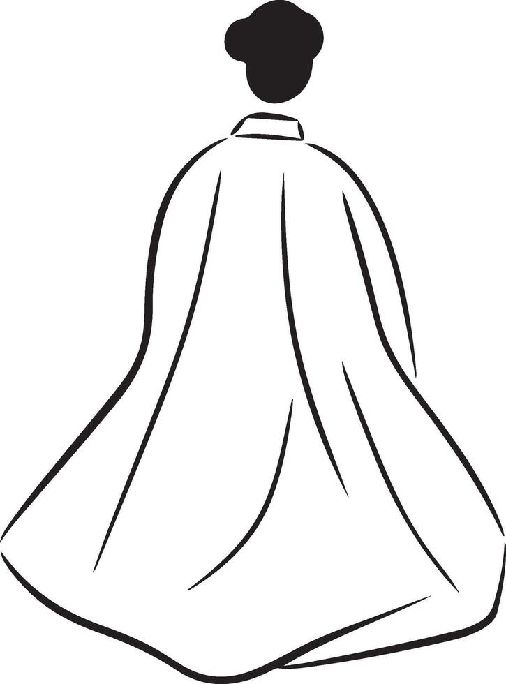 a woman in a kimono sitting on a chair vector